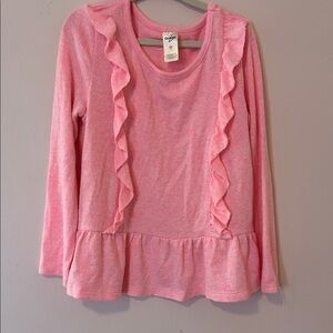 Cat & Jack Pink Ruffled Long Sleeve Tee